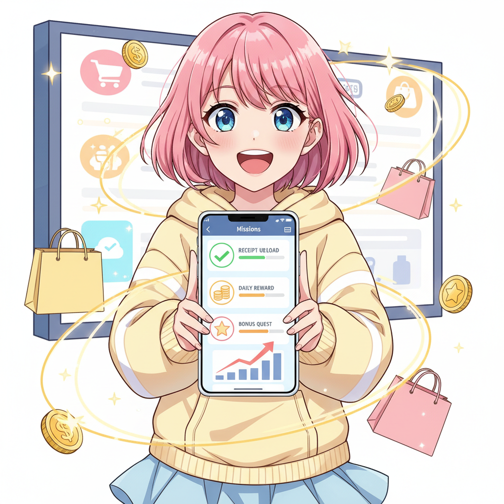 任務牆與購物返利結合:利用買東西的收據多賺一筆點數的祕訣