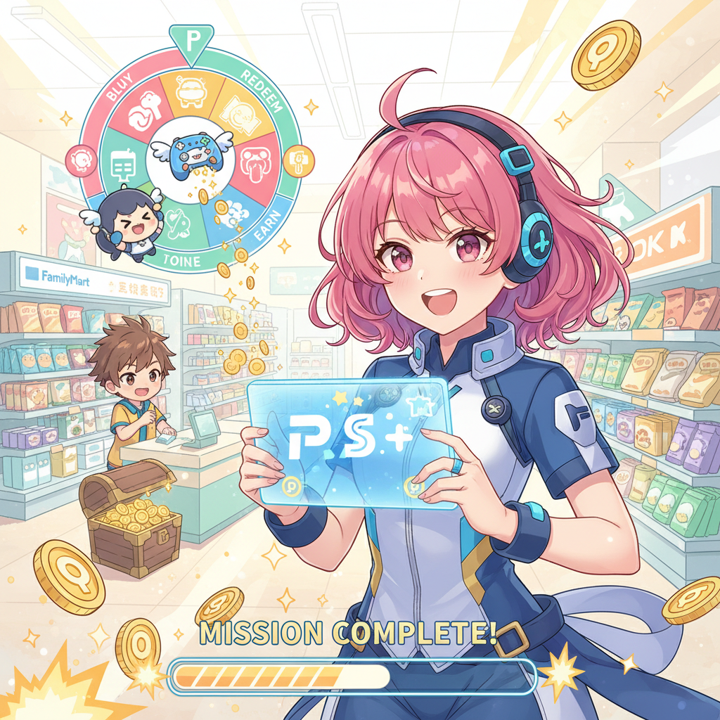 PS Plus 兌換券(台灣) 超商點數回饋：利用 OP 點數或全家點數折抵教學,PS Plus 超商點數