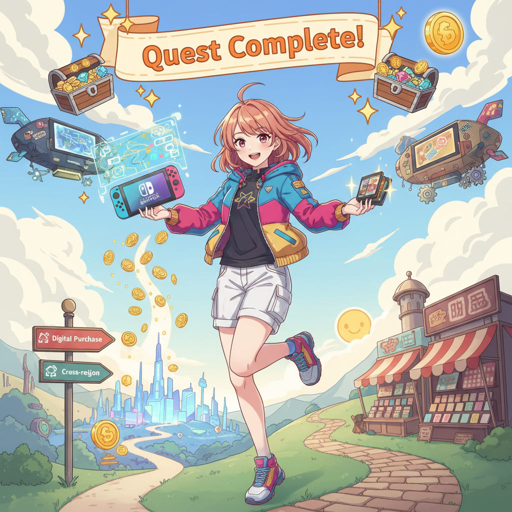 Switch 跨區購買數位版 vs 買實體二手片:2026 玩家省錢路徑選擇,Switch 數位版 vs 實體版