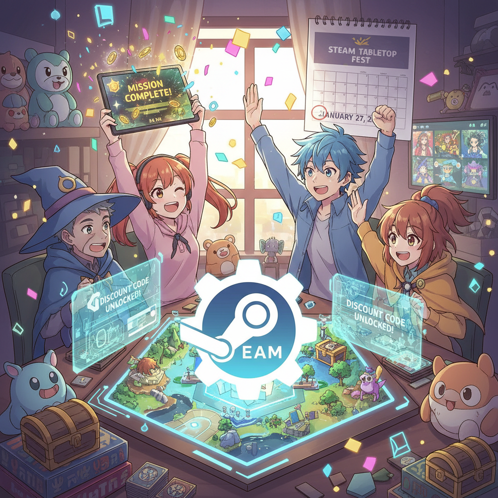 2026 Steam 棋盤遊戲節 1/27：熱門桌遊數位版折扣碼與聯機教學,Steam 棋盤遊戲節