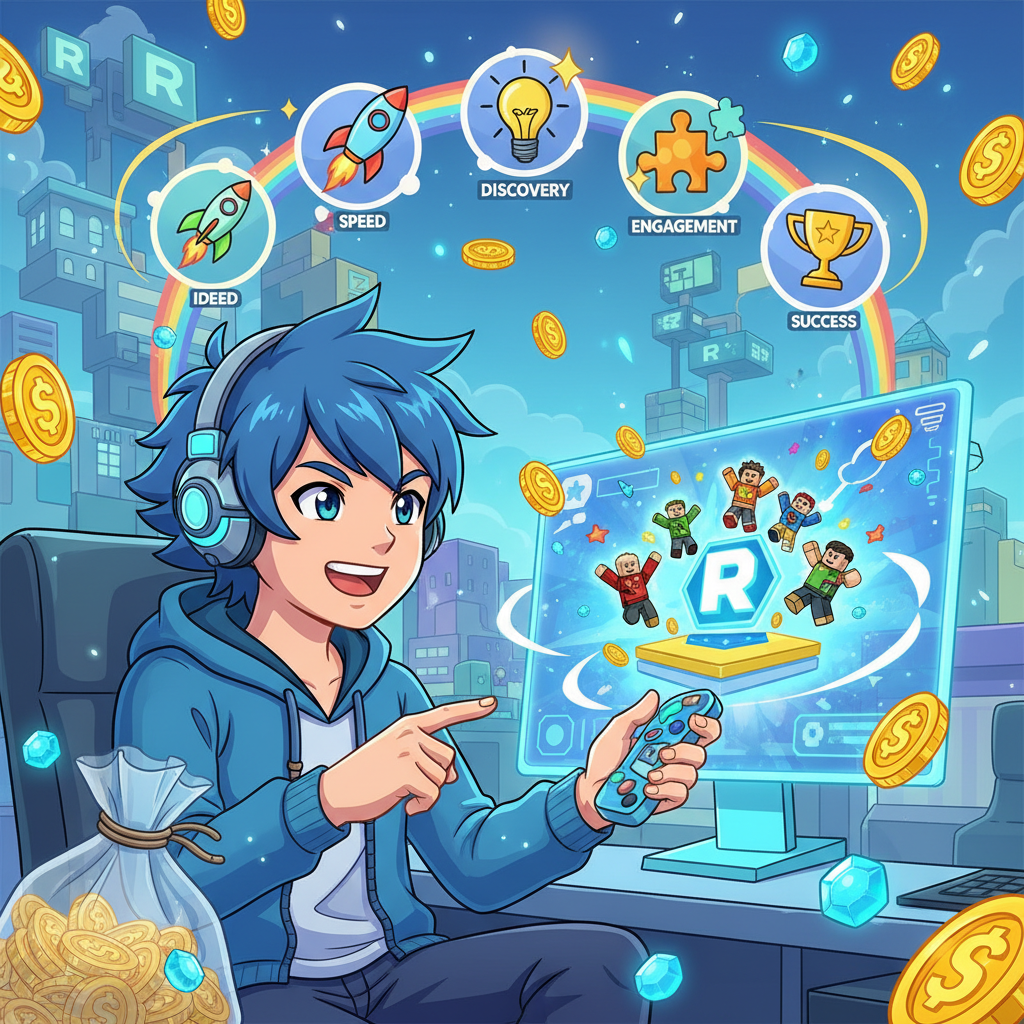 如何在 Roblox 創造熱門遊戲？開發者必看：吸引萬人在線的 5 個公式。,開發者攻略,”Roblox 製作遊戲, 遊戲開發”